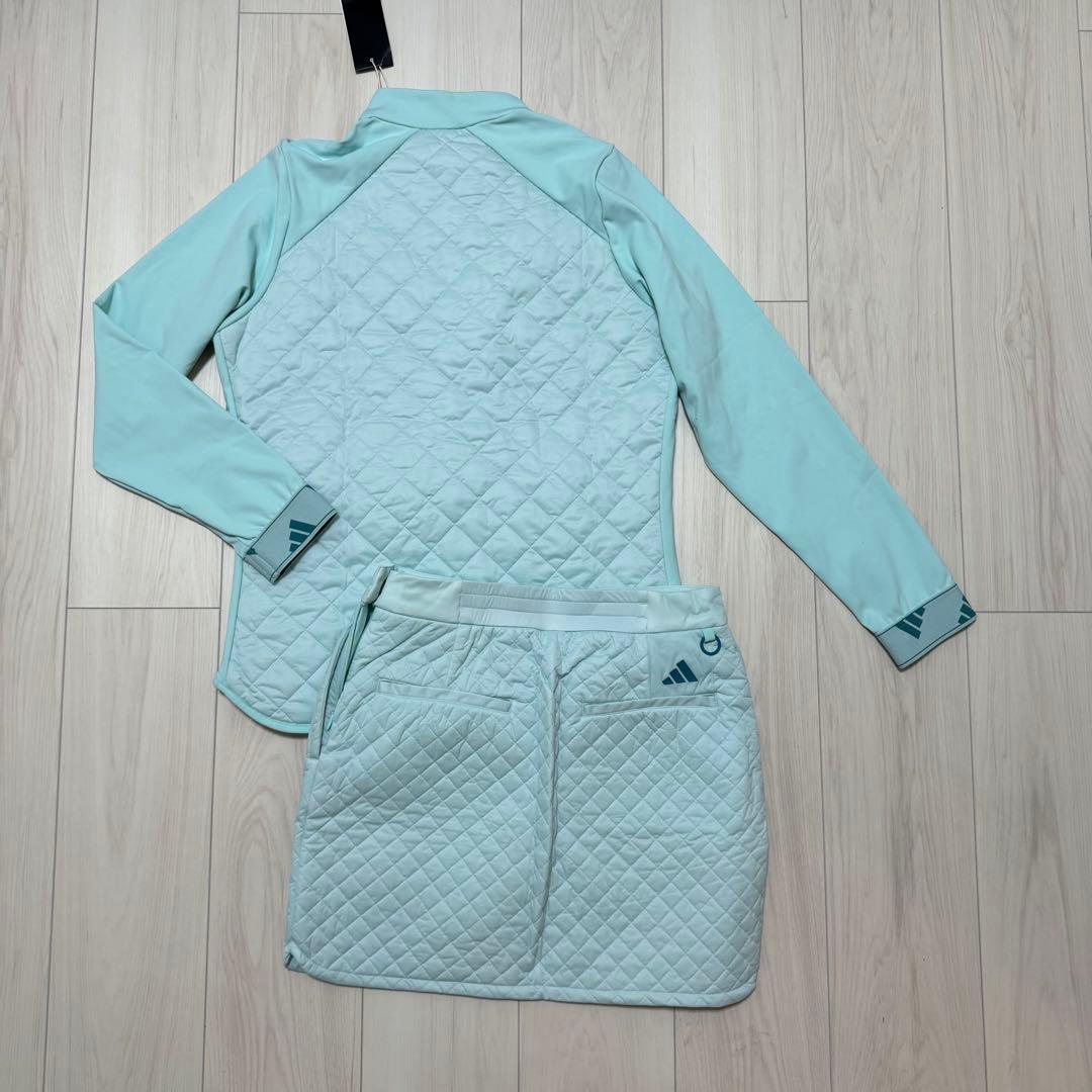 アディダス ゴルフウェア セットアップ スカート ジャケット 秋冬 キルティング