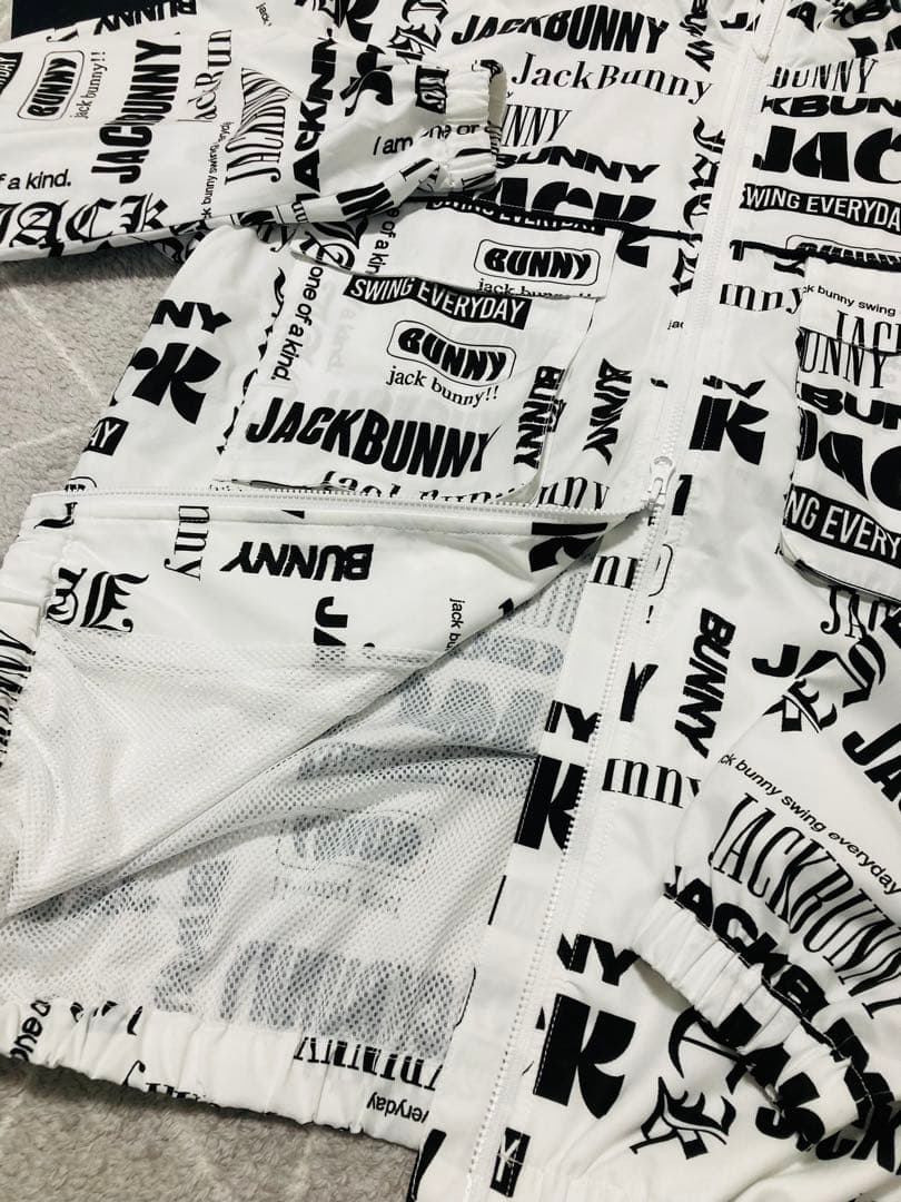 新品 パーリーゲイツ ジャックバニー ストレッチマルチロゴ ブルゾン(4)M/白