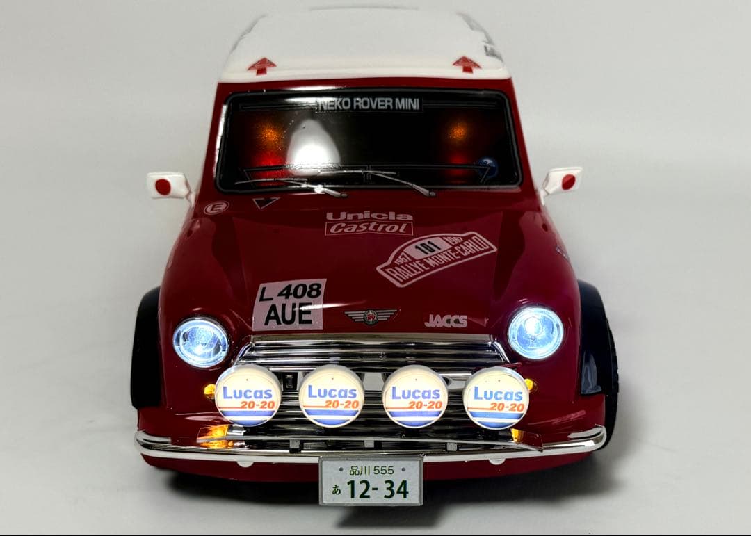 Mシャーシ ローバーミニ モンテカルロラリー12灯　電飾仕様 新品ボディ