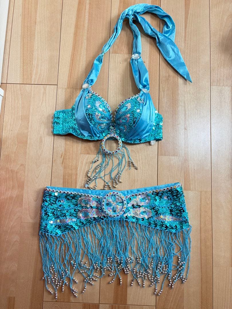 【3点セット/オリエンタルベリーダンス】水色セットアップ ダンス