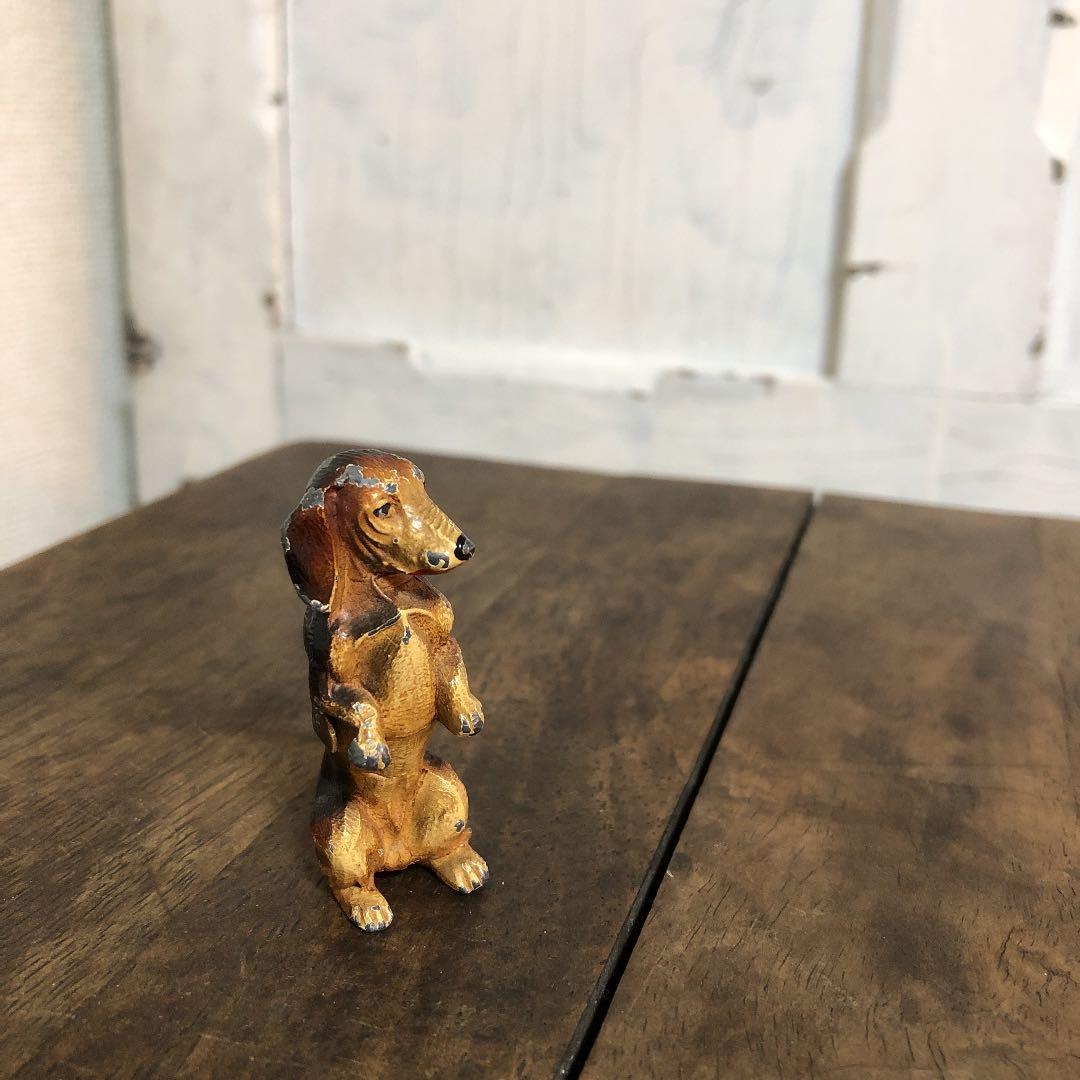 アンティーク　犬　オブジェ　ダツクスフント