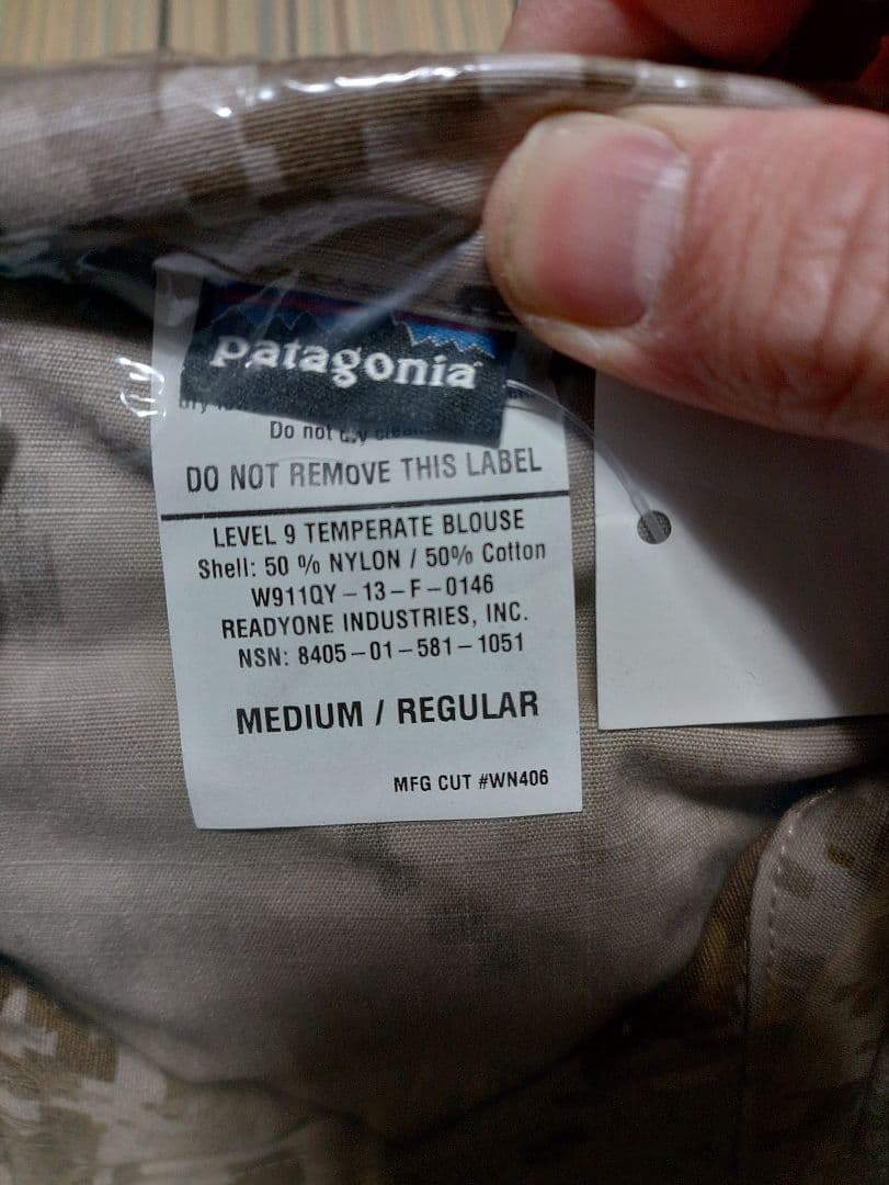 新品 　実物　patagonia AOR1 Level9 MARS