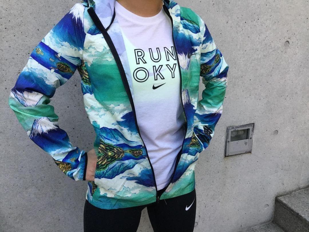 防寒！NIKE RUN 富士山 東京 マラソン 記念 ランニング M F 38