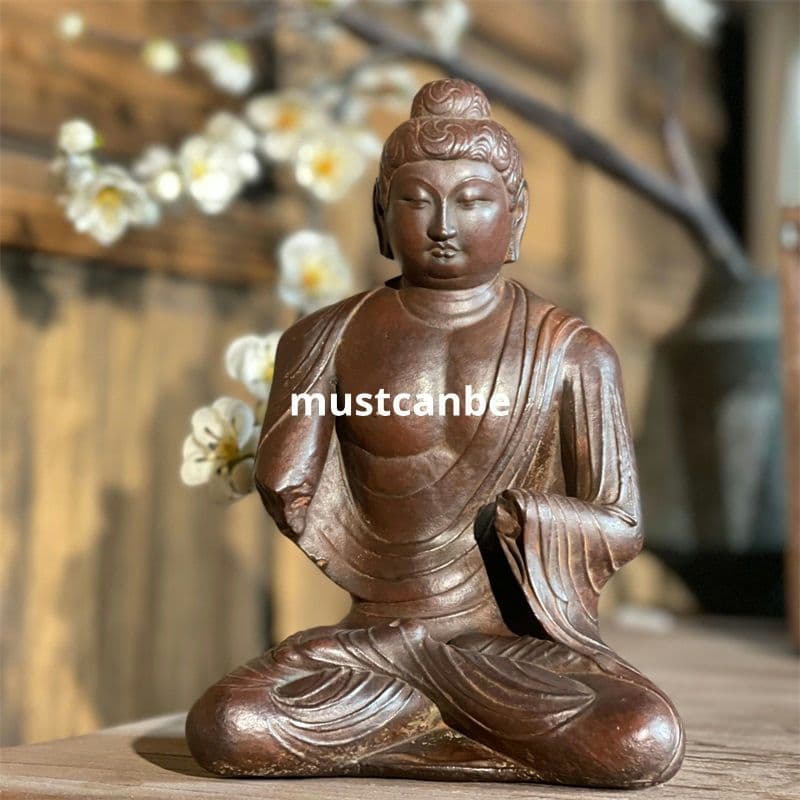 石像彫刻 釈迦尼仏 家内 書斎 茶室 客間 禅意 置物 装飾品 工芸品