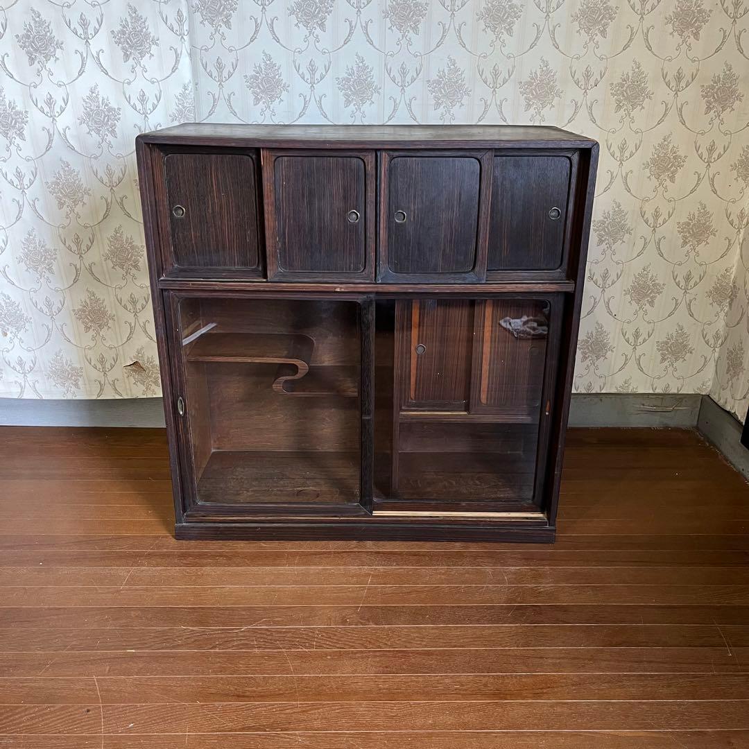 【アンティーク】木製 天然木 茶棚 茶箪笥 水屋箪笥 飾り棚 食器棚 時代家具