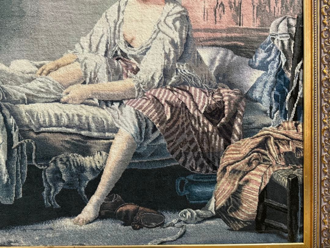 イラン製　装饰的ペルシャ緞通 タブリーズ 女性の肖像　毛100% 送料込み