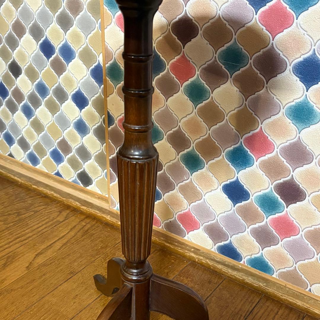 ビンテージ◎木製ラウンドテーブル　サイドテーブル　ミニテーブル　飾り棚　置台