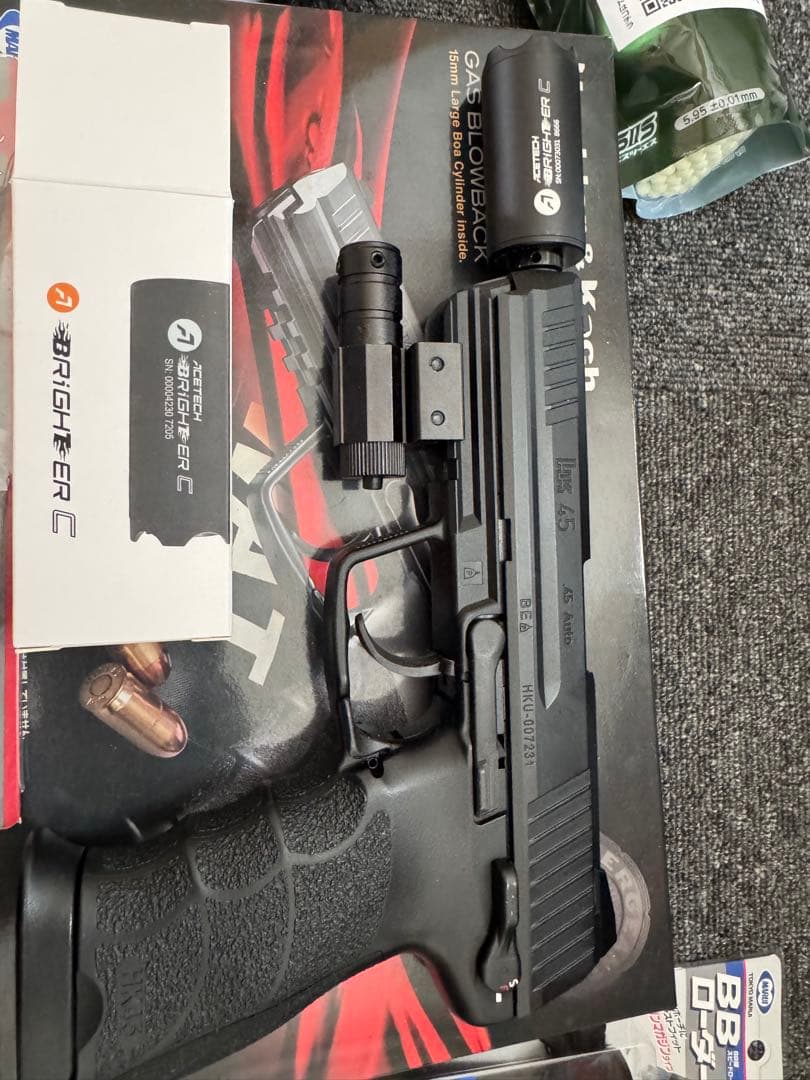 hk45 新品ガス缶2本 エーステックトレーサー