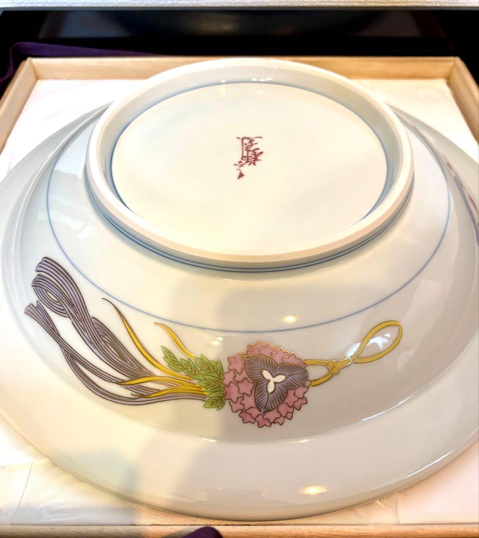 #皇太后陛下御麗筆「雛之図」良子女王　九谷焼　大皿