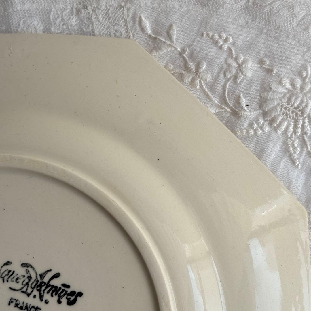 美品　フランスアンティーク　サルグミンヌ　オクトゴナル　デザートプレート