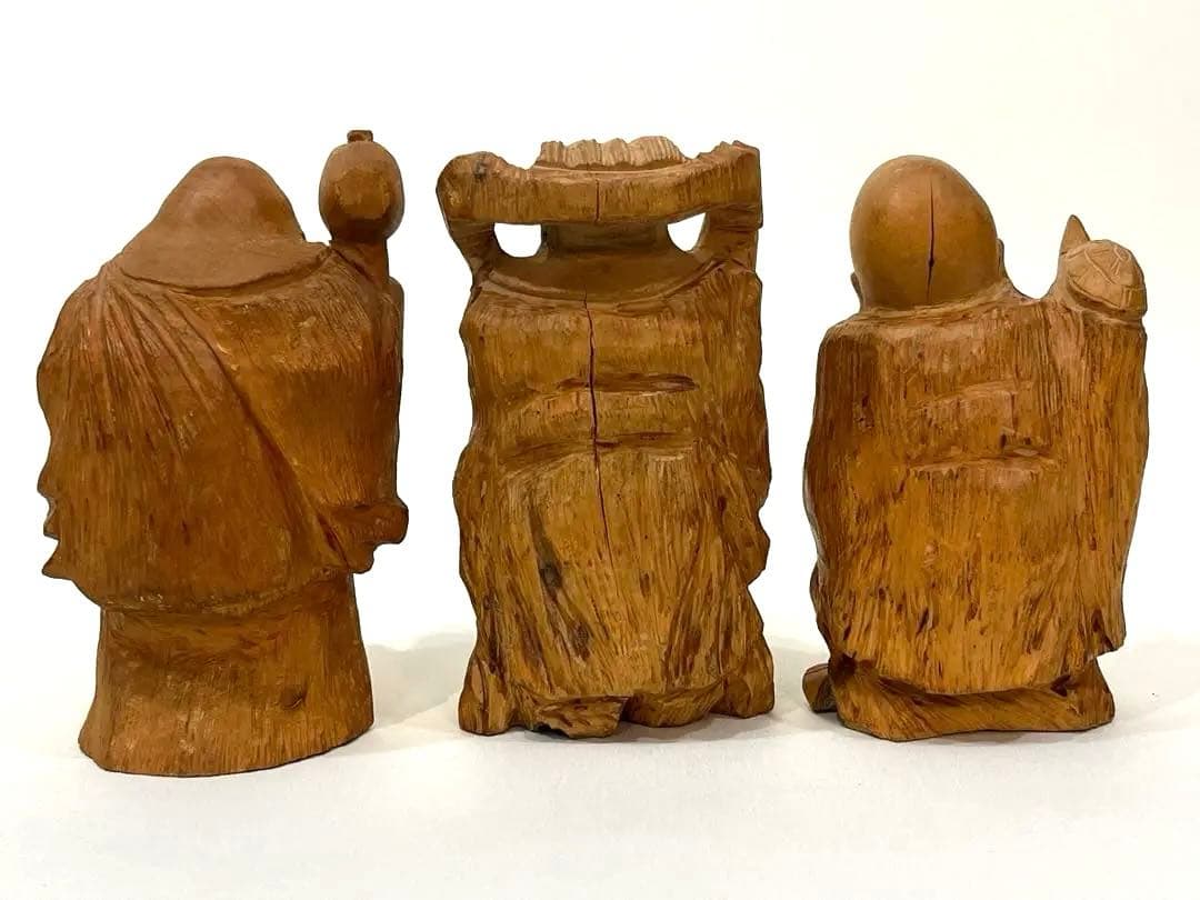 縁起物★七福神セット 木彫りの金運・招福・開運 置物 昭和レトロ アンティーク