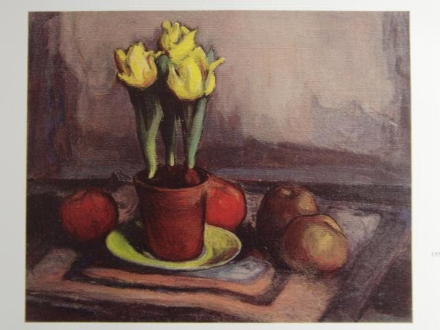 ウラジスラウ・スレヴィンスキー、黄色いチューリップ、希少な画集より