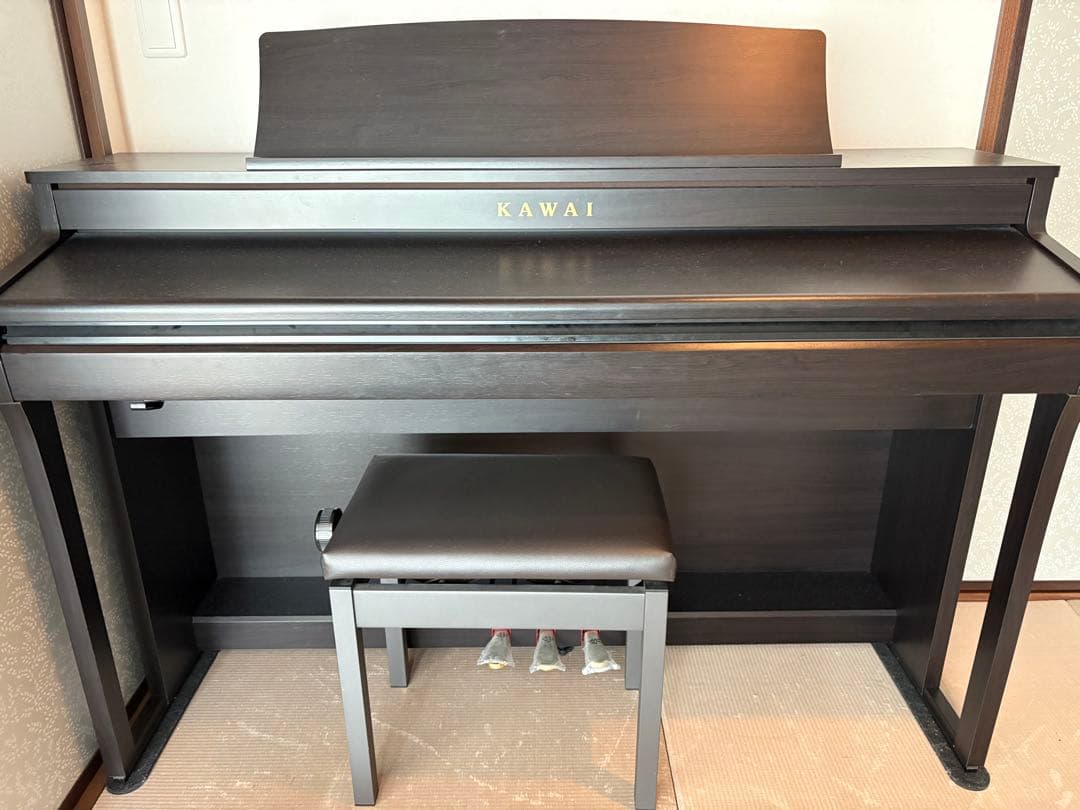 木盤電子ピアノ 黒 3ペダル　木鍵盤