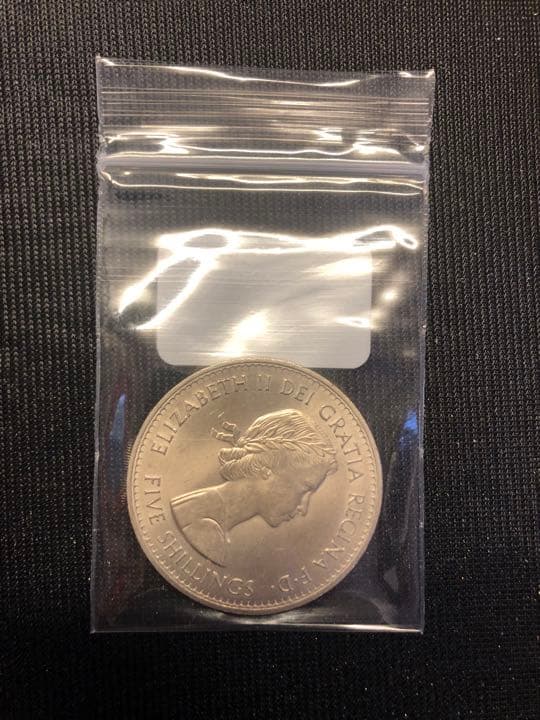 1960年イギリスクラウンエリザベス女王5シリング39ミリ