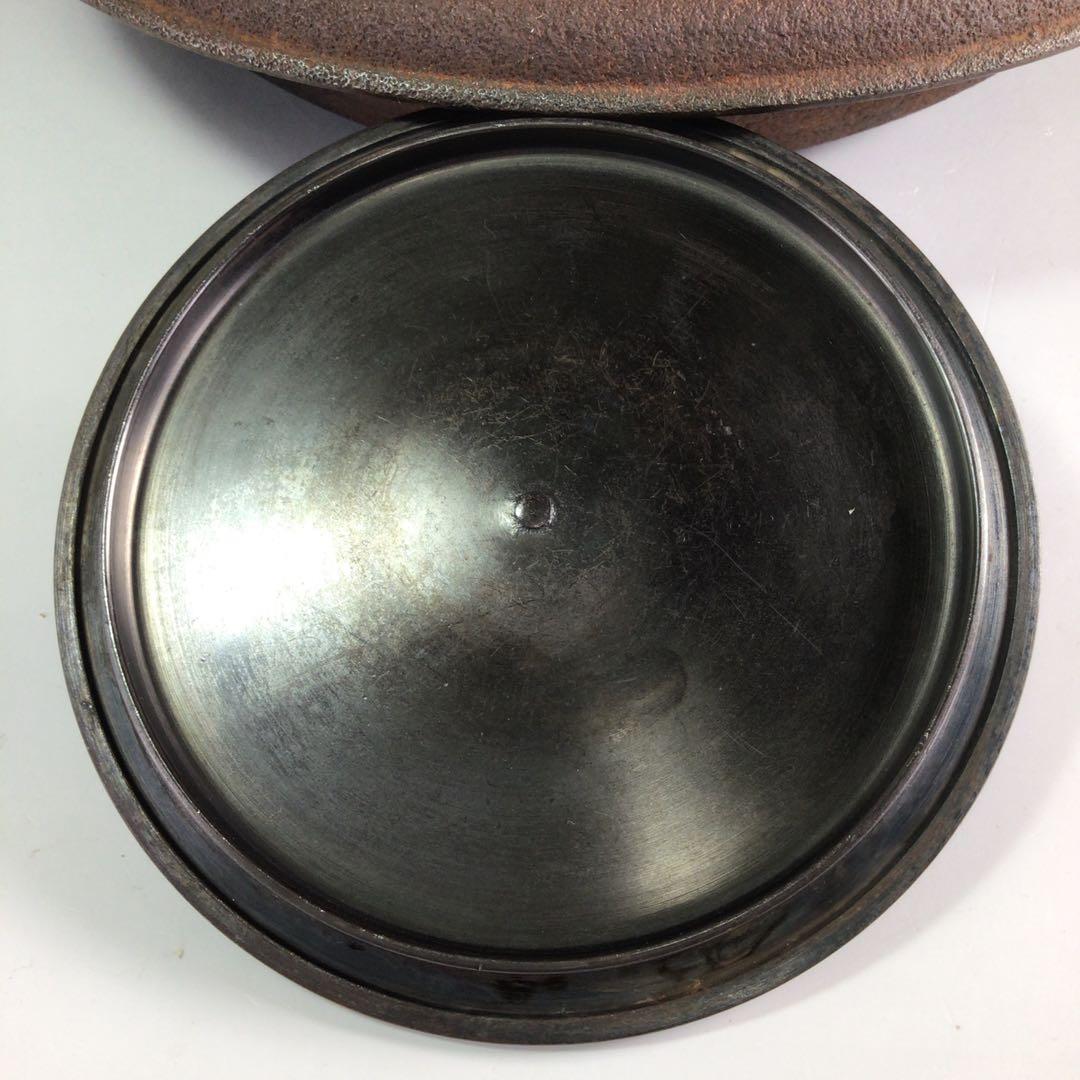 Ｒ３２１　茶釜　『釜師　佐藤浄清造』『真形羽釜』　共箱　茶道具