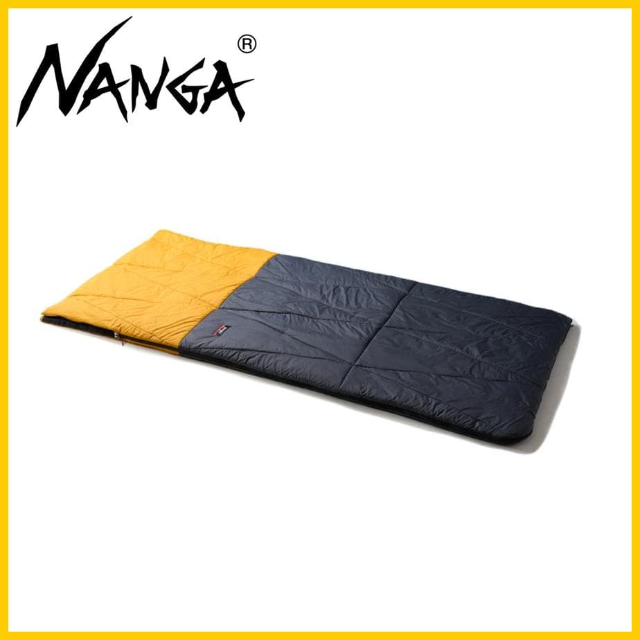 新品 ナンガ NANGA 寝袋 シュラフ 封筒型 クッション イエロー/グレー