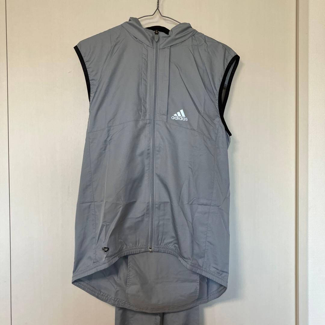 ビンテージ　00s adidas サイクリングジャケットサイズL 2way仕様