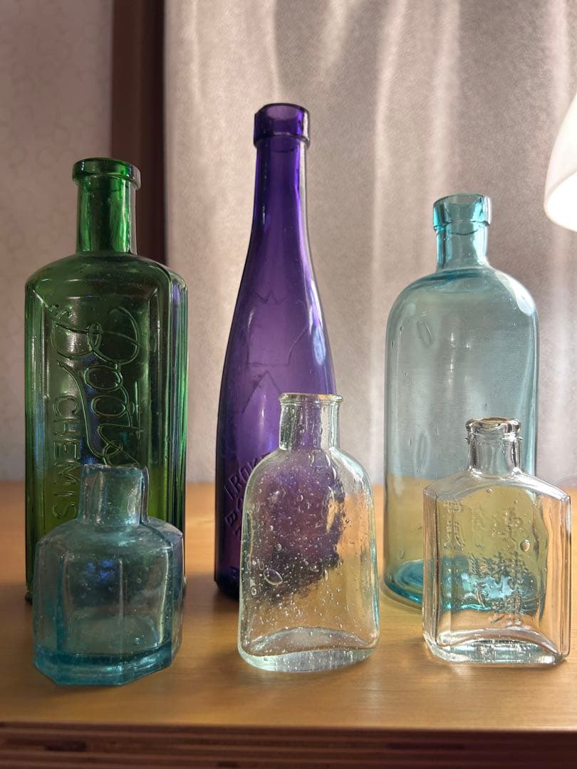 アンティーク　瓶　昭和レトロ　ヴィンテージ　花瓶　ガラス瓶　6個セット