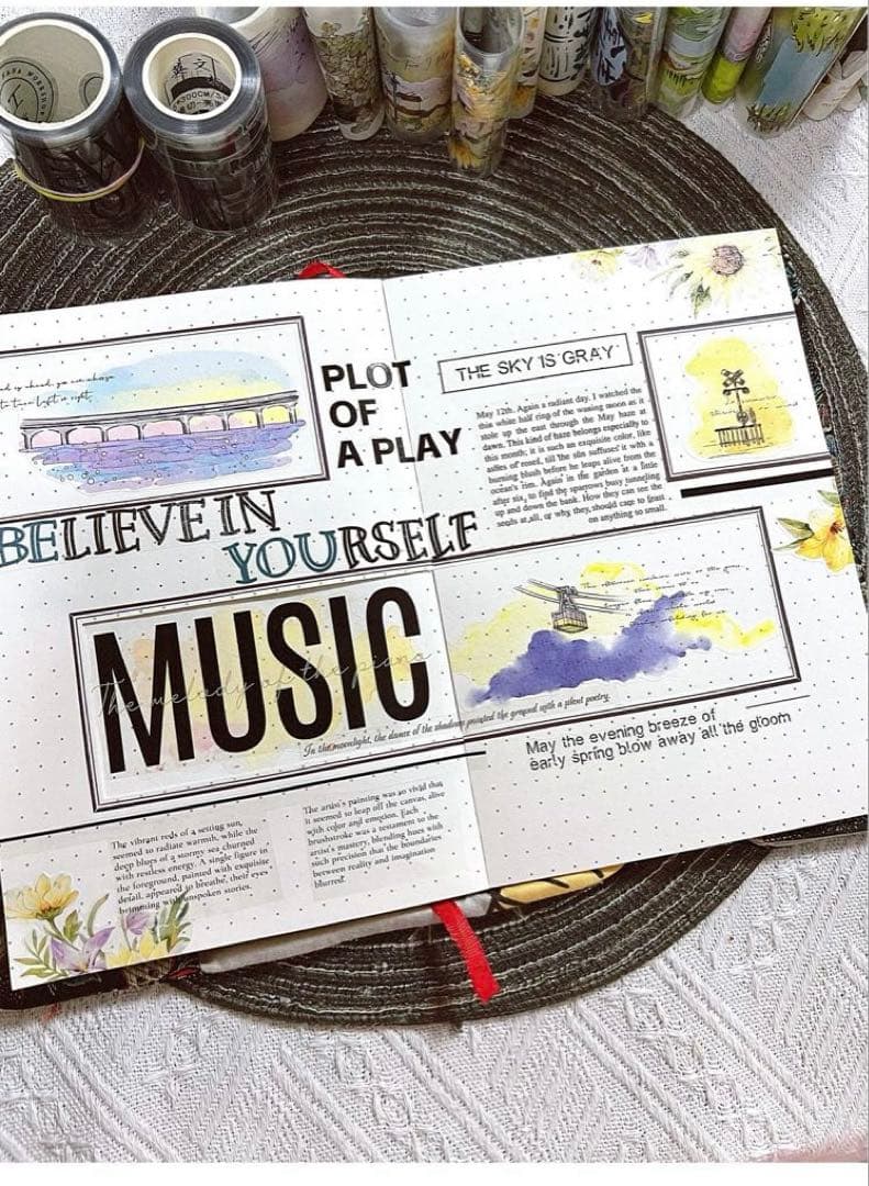 自元素文创《轻风云影》海外マスキングテープ　マステ 【2622】