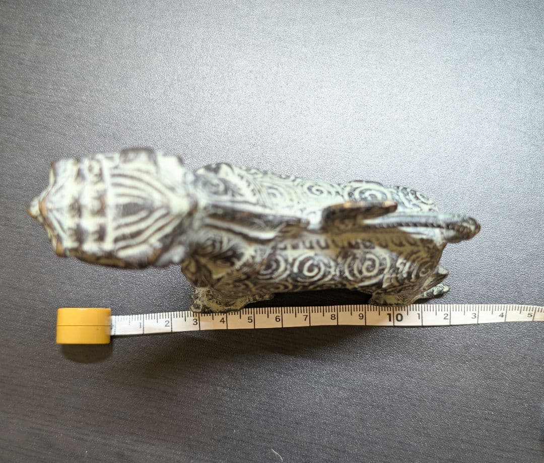 【良品】青銅製　聖獣置物　時代物　骨董アンティーク　中国美術 麒麟