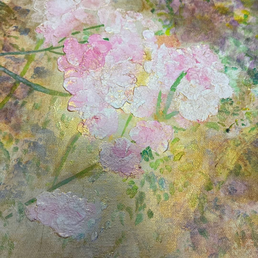 \"真昼のクイーン エリザベスローズ\"花の油絵 キャンバスアート