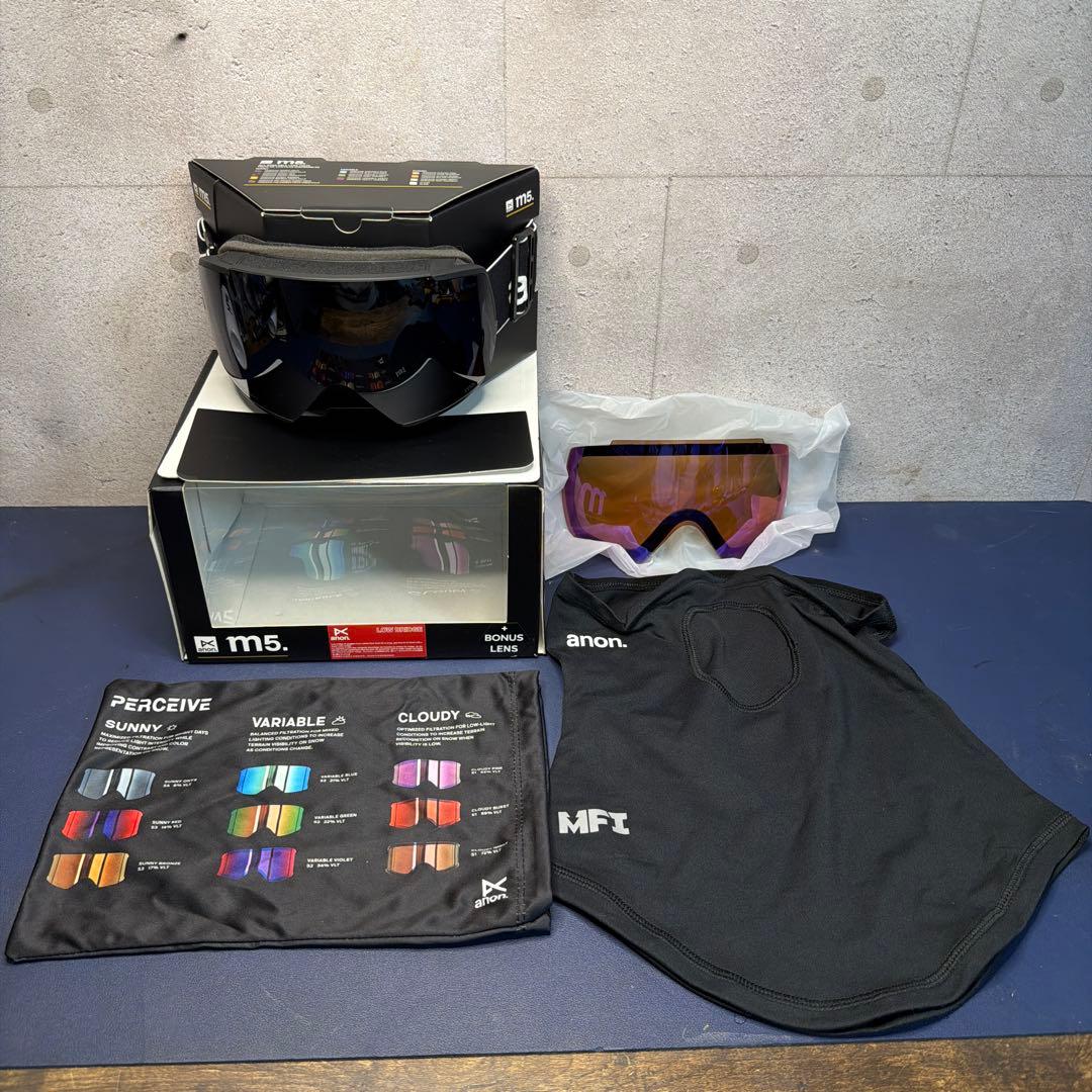 anon m5 ゴーグル ボーナスレンズ ネックウォーマー 付き MFI