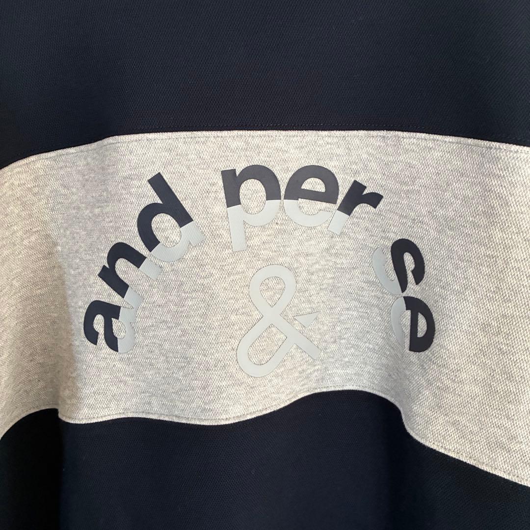 美品 and per se アンパスィ ネイビー スウェット M ゴルフウェア