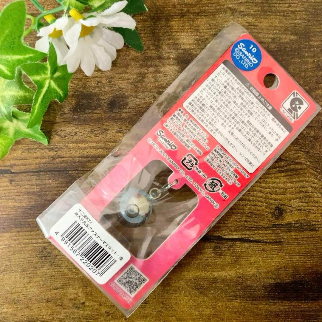 【希少】ハローキティ 根付 　十二支　戌　水入り丸玉　ファスナーマスコット　レア