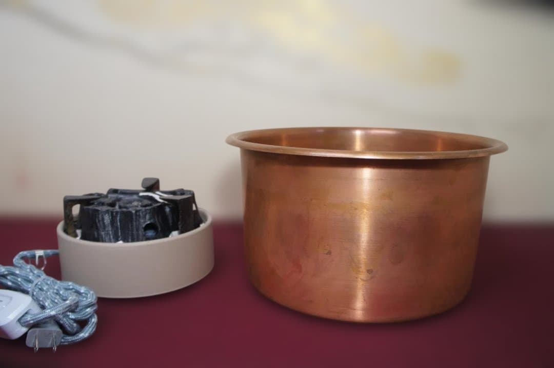 専用☆茶道具 立礼棚卓用 銅風炉 銅製丸炉 410W炭型 電熱器送料込み