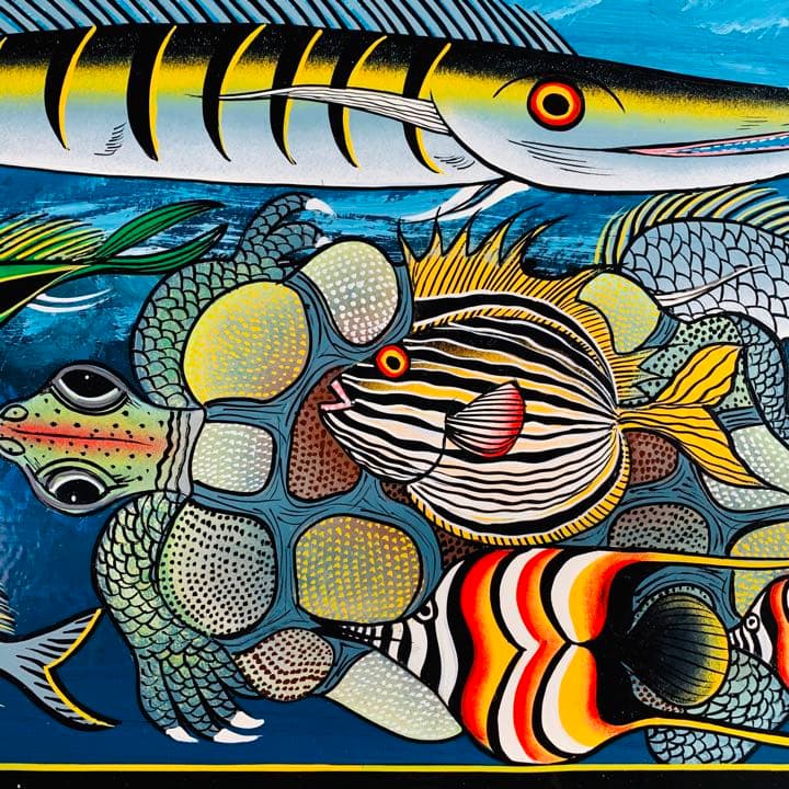 【ティンガティンガ・アート】『海』 by ジャファリー・アウシ氏