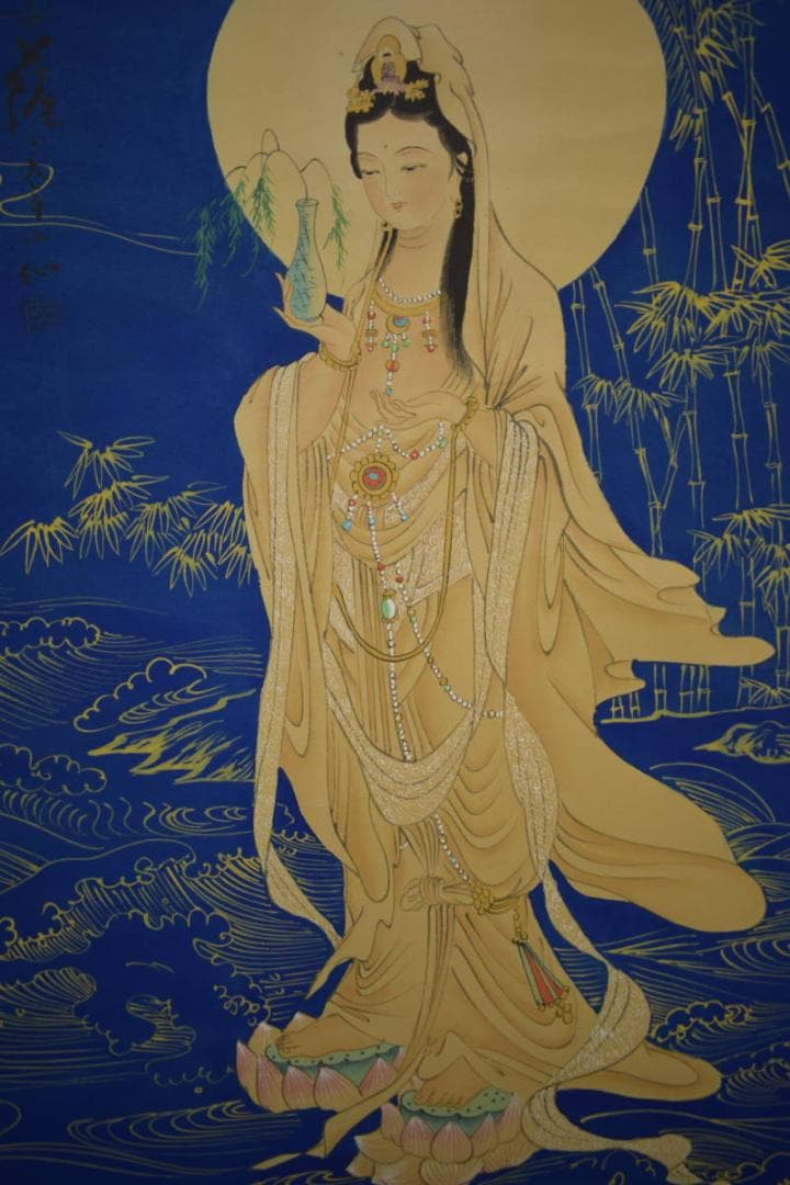 不詳/作者不詳/観音図/中国画/布袋屋掛軸HI-836