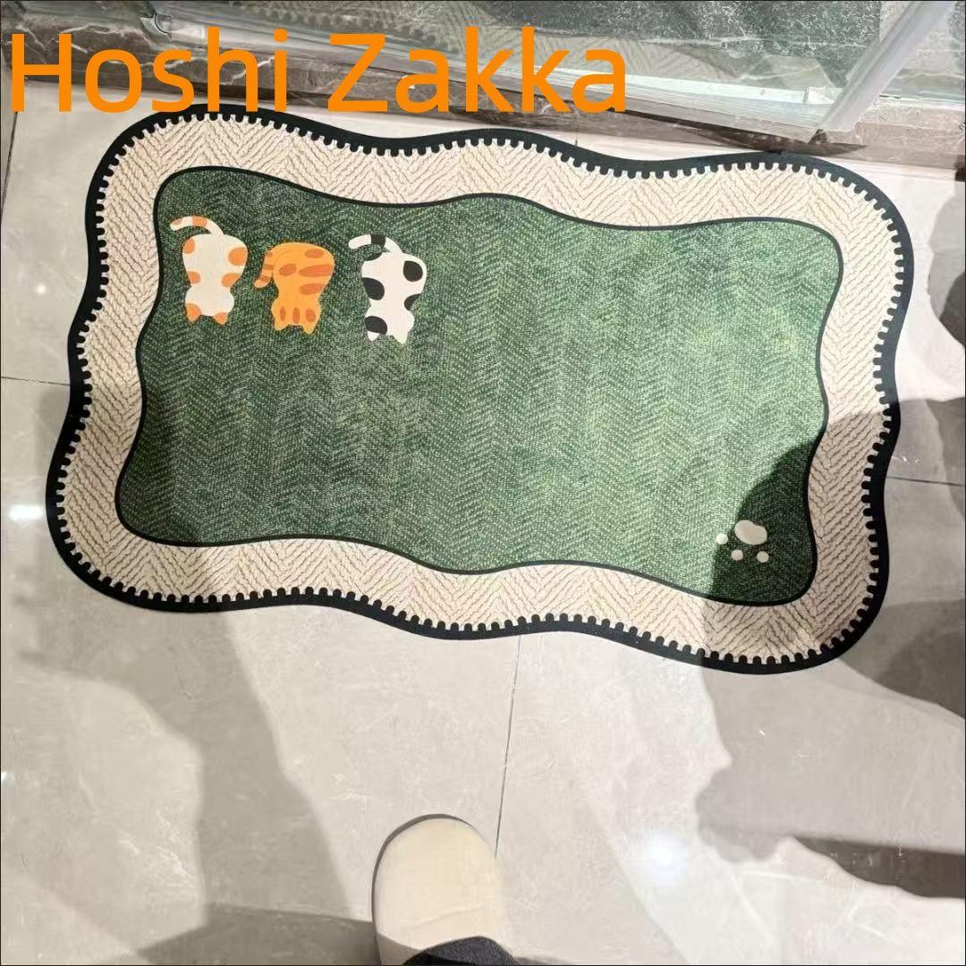 猫のイラスト付きバスマット