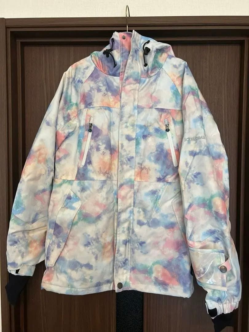 スノーボード/スキーウェアセット マルチカラー&ラベンダー+手袋