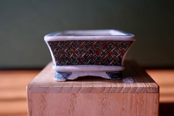 郵送無料　小品盆栽佐野大助  五彩絵　風景鉢