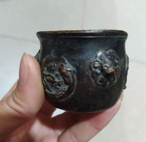 古玩古品模古銅器宣字香炉純銅復古黄銅小置物