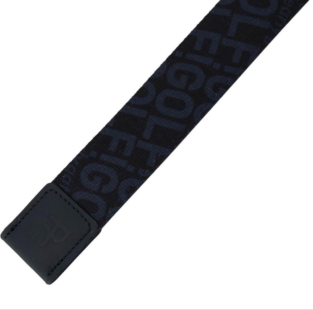 新品 パーリーゲイツ ゴルフロゴプリントテープベルト 紺 UNISEX 日本製