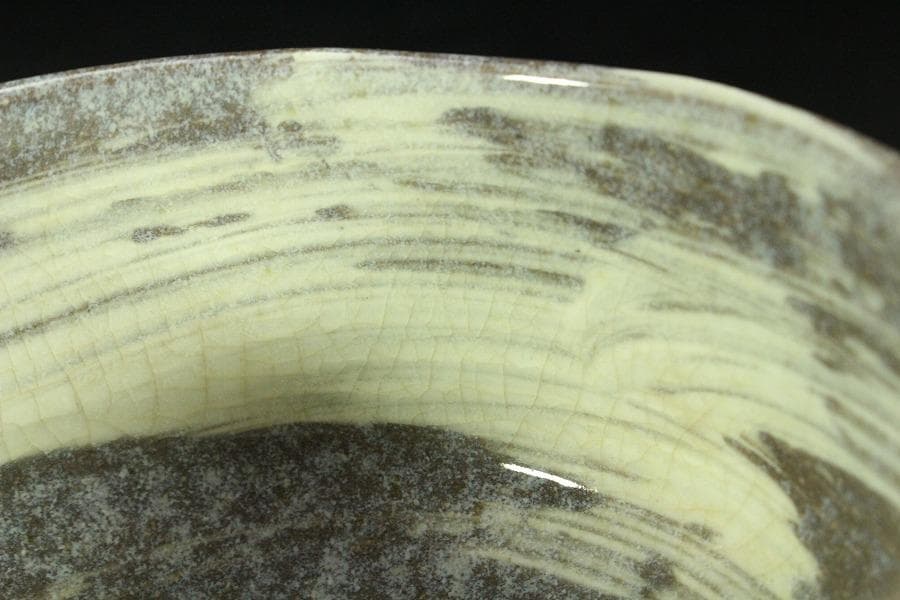 茶道具 楽刷毛目茶碗 楽阿弥作 共箱 美品(K-A658)