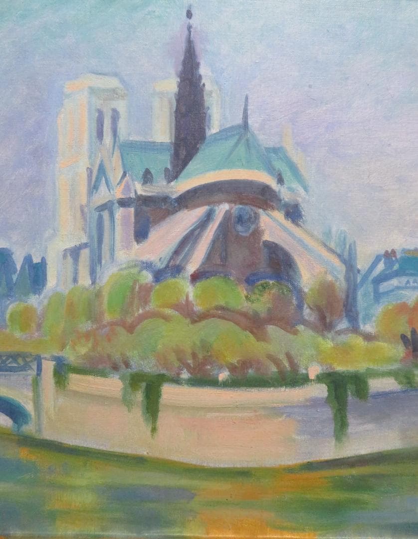 田中繁吉　「ノートルダム」　油彩F6号　創元会理事長 　日展参与