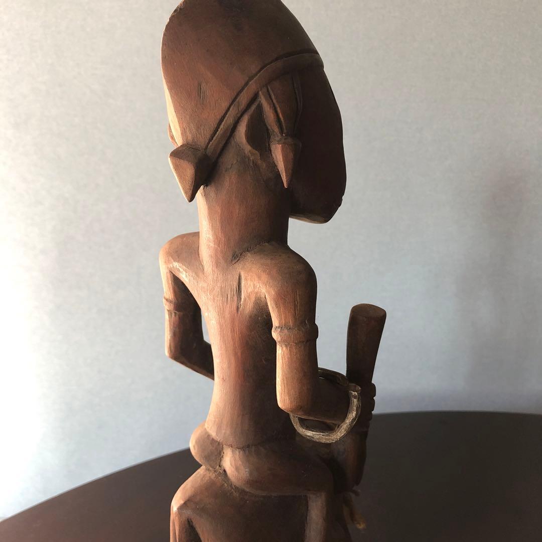 アフリカコートジボワール　バウレ族アンティーク木彫　彫像　アフリカ工芸品