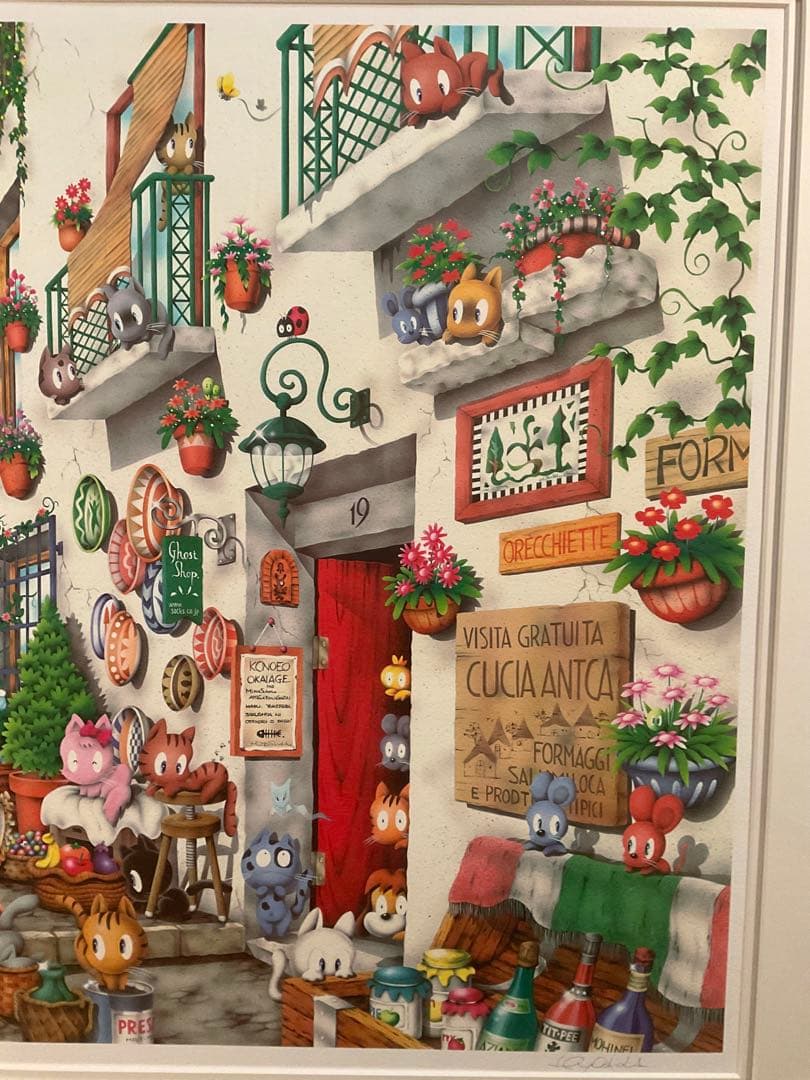 芳岡ひでき　「エスパーニャ・キャッツ」　リトグラフ　直筆サイン・エディション有り