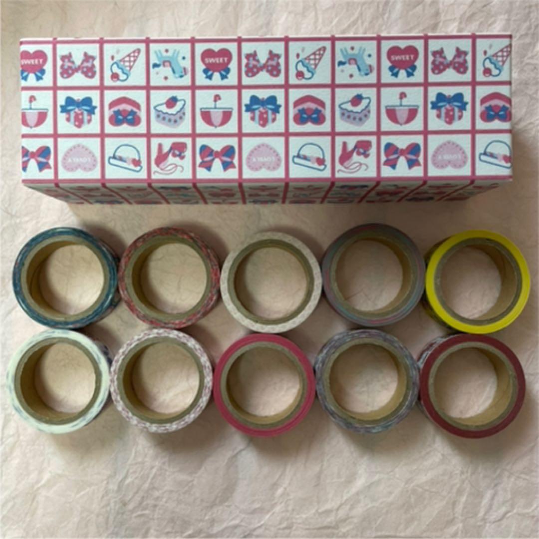 【廃盤】シモジマ　ファンシーペーパー柄　包装紙柄　マスキングテープ