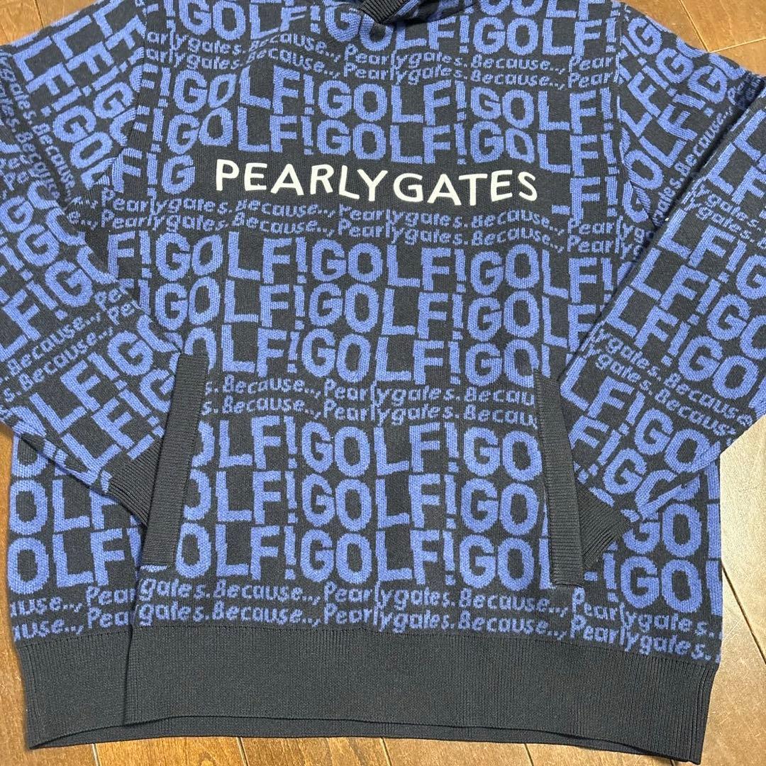 パーリーゲイツ　GOLF柄カシミヤ入りジャガードパーカサイズ5