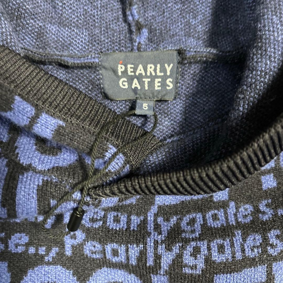 パーリーゲイツ　GOLF柄カシミヤ入りジャガードパーカサイズ5