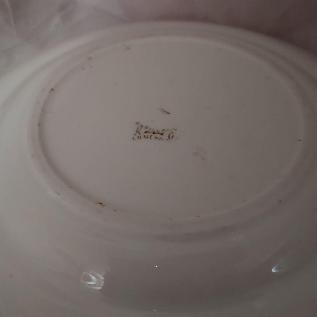 Luneville KG 花リムデザートプレートフランスアンティーク・レア　蝶