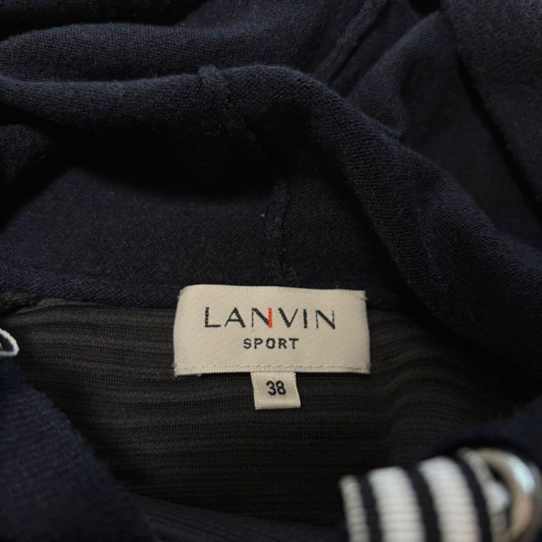 最新 ランバンスポール セットアップ パーカー スカート ニット ネイビー 黒