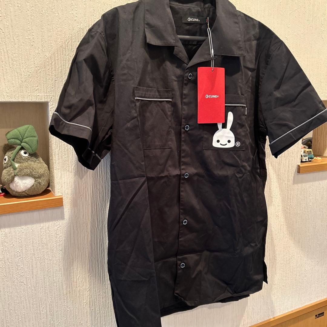 【新品未使用】CUNE バイイングスタッフ ボーリングシャツウサギロゴ ブラック