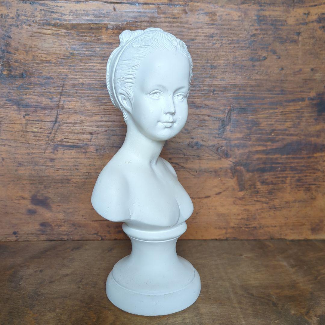 胸像 少女 石膏 フランス製 ヴィンテージ