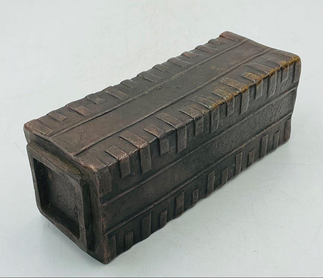 【70】◉明治時代の名工　木村清近先生　備前焼算木手花入　桐箱◉