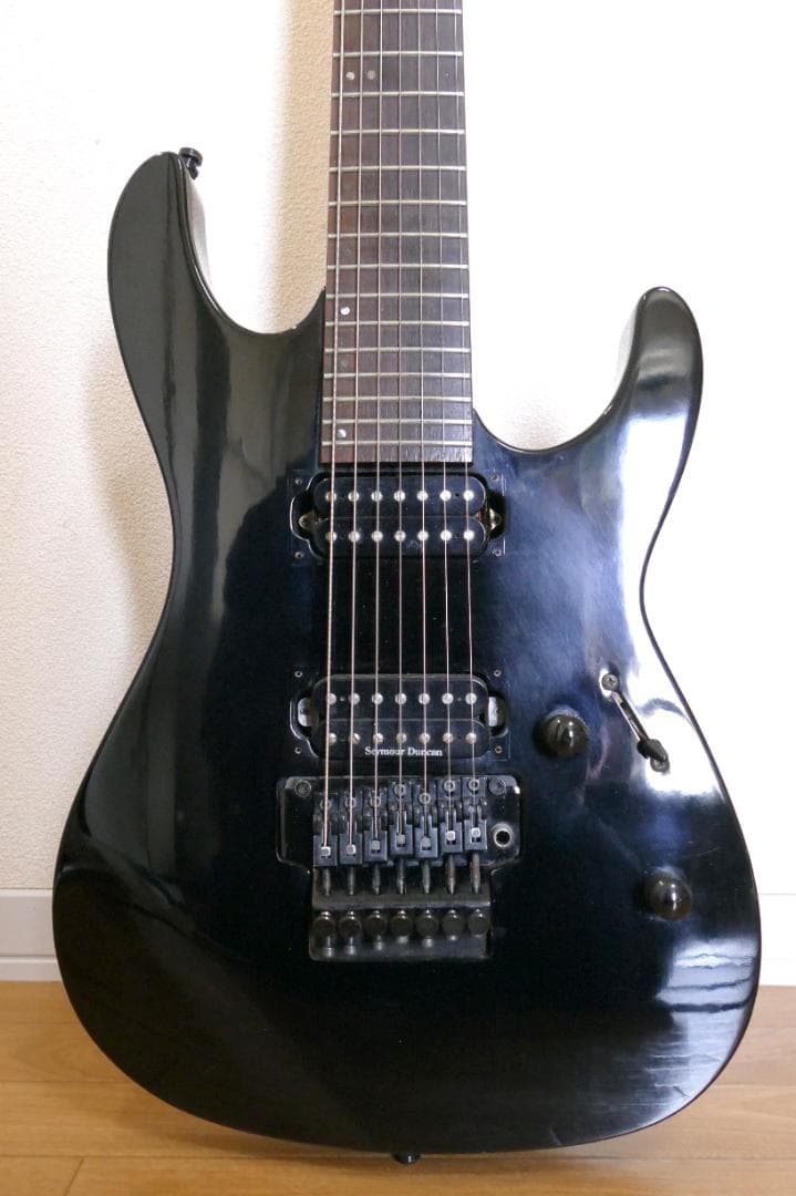 グラスルーツ製 7弦エレキギター リバースヘッド　ダンカン搭載【ジャンク品】