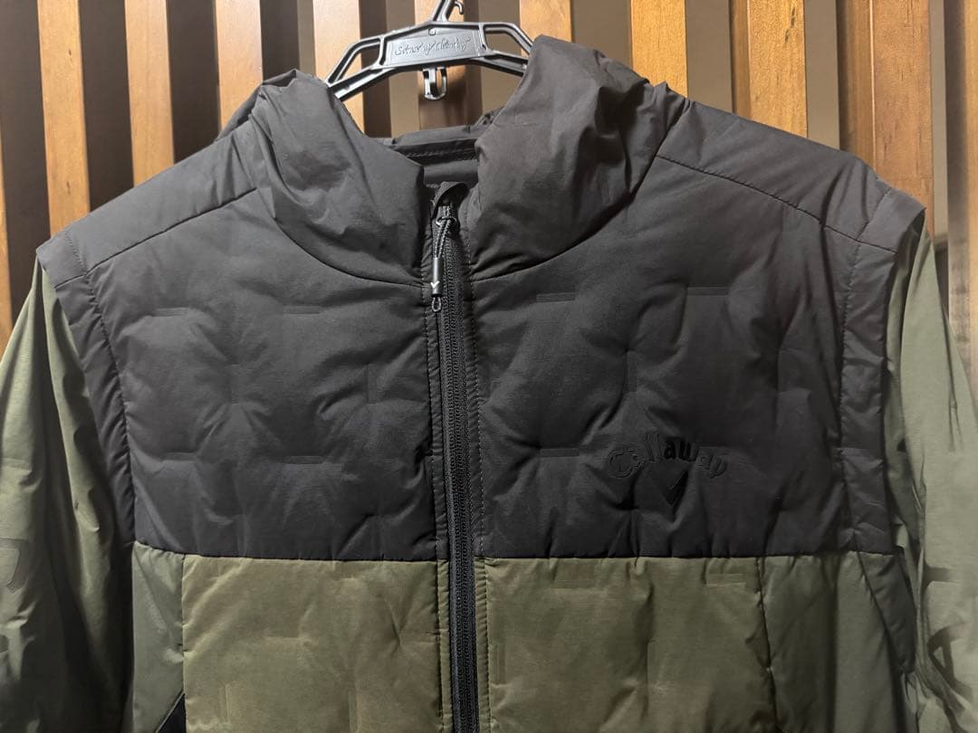 キャロウェイ ゴルフ　ダブルジップ 2WAY 中綿　ブルゾン カーキ　３Ｌ